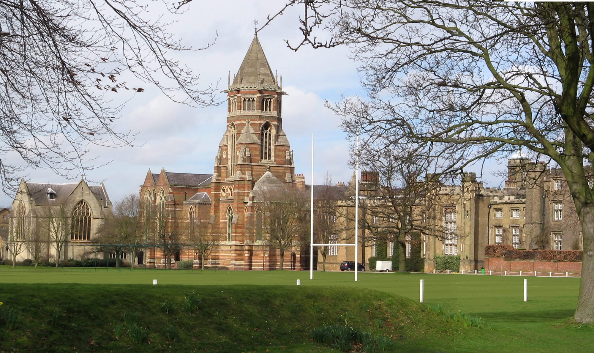 Rugby School buildings seen from the south